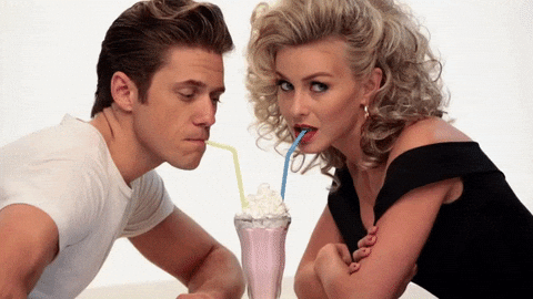 Julianne Hough Aaron Tveit Couple Milkshake GIF