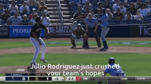 Julio Rodriguez Just Crushed Your Team 'S Hopes On The Baseball Field GIF