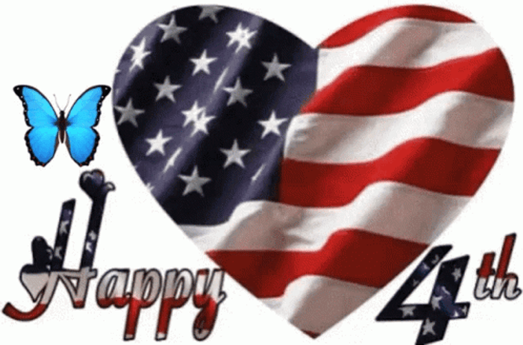 July 4Th Heart American Colors GIF