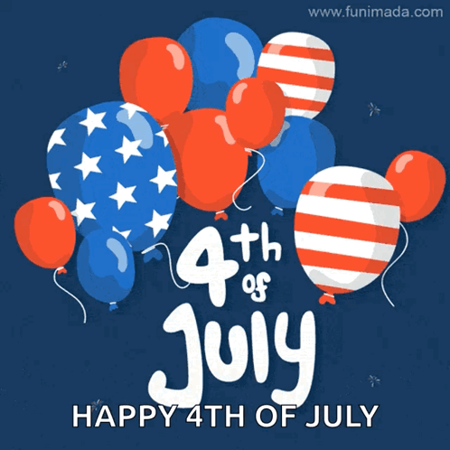 July 4th Independence Day Balloons GIF