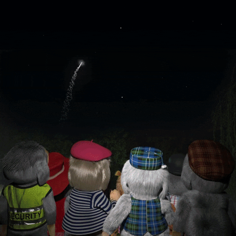 July 4th Puppets Watching Fireworks GIF