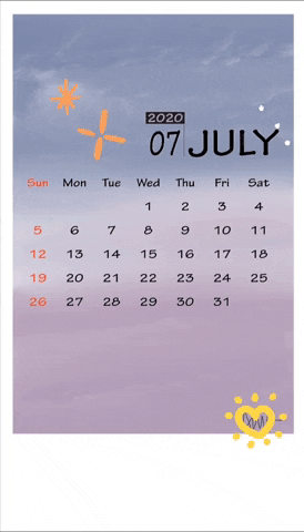 July Calendar In Polaroid Picture GIF