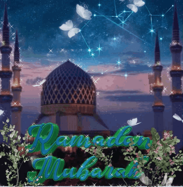 Jumma Mubarak Shining Stars And Flying Butterflies GIF