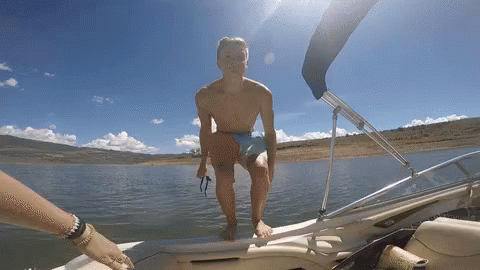 Jump From Motorboat GIF