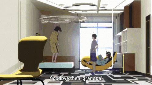 Jump Out Window Goodbye Grandpa Anime GIF