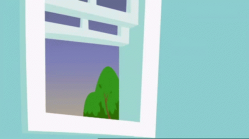 Cartoon Kid Jump Out Window GIF