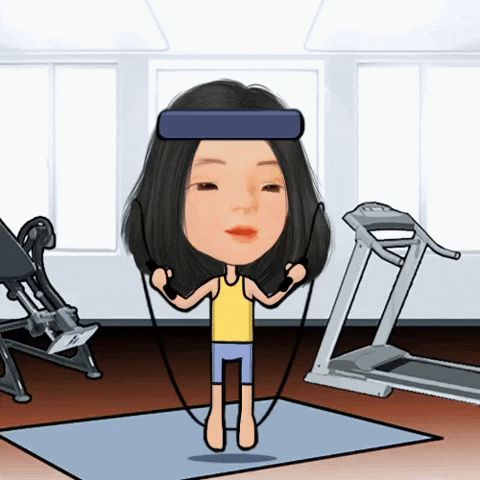 Jump Rope Work Out Woman Avatar GIF