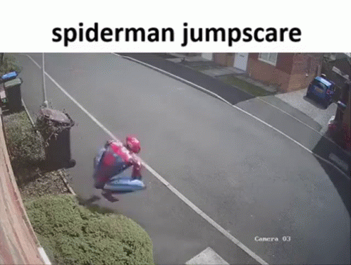 Jump Scare Spooderman GIF