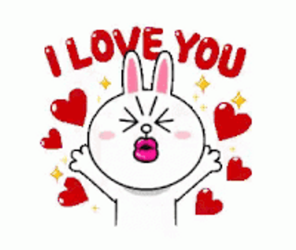 Jumping Bunny Love You So Much GIF
