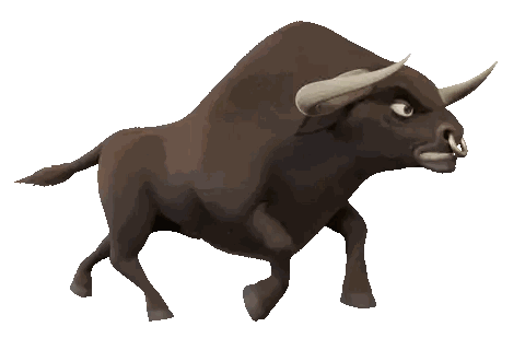 Jumping Cartoon Bull With Nose Ring