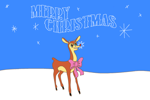 Jumping Dancing Reindeer Merry Christmas GIF