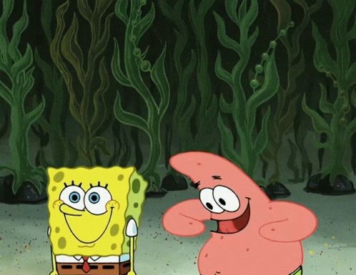 Spongebob And Patrick Jumping For Joy GIF