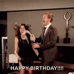 Jumping Joy Happy Birthday Wine GIF