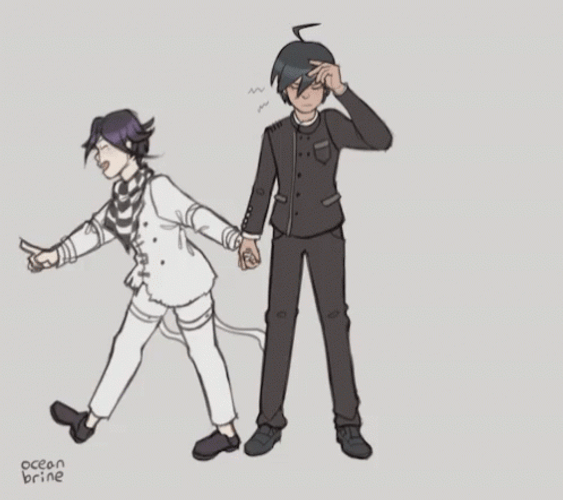 Jumping Kokichi On Shuichi  GIF