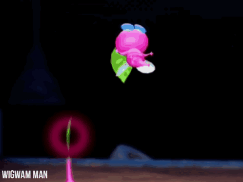 Jumping Pink Pikmin GIF