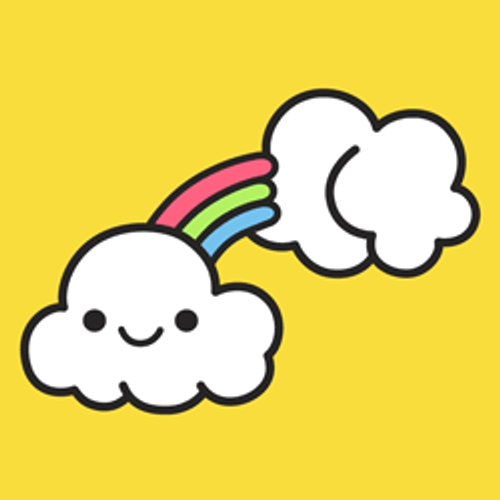Jumping Rainbow On Clouds Funny Clip GIF