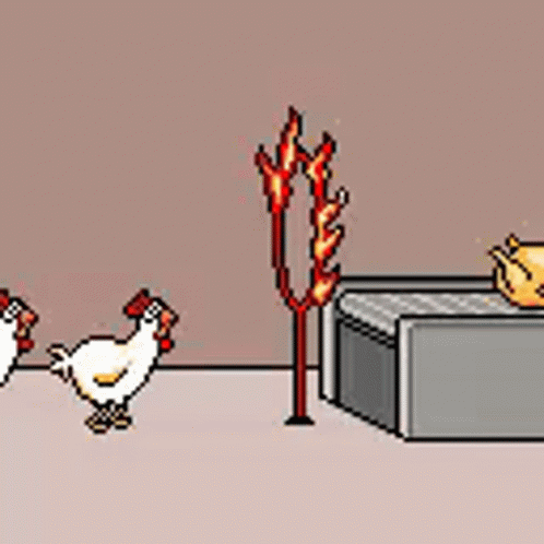 Jumping Roasted Chicken Pixelated Animation GIF