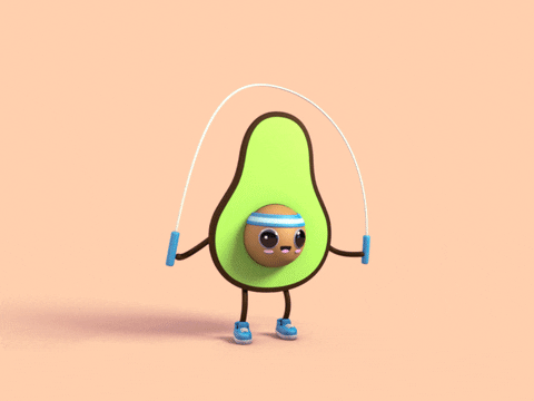 Jumping Rope Avocado Drawings GIF