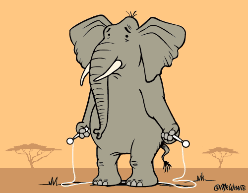 Jumping Rope Cute Big Elephant GIF