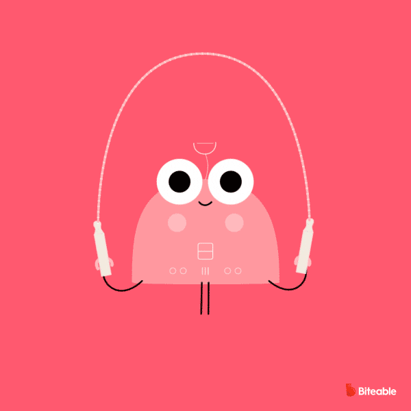 Jumping Rope Cute Qube Animation GIF