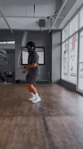 Jumping Rope Man Turning Around GIF