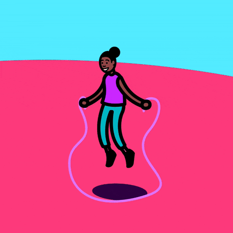 Jumping Rope Playing Little Black Girl GIF