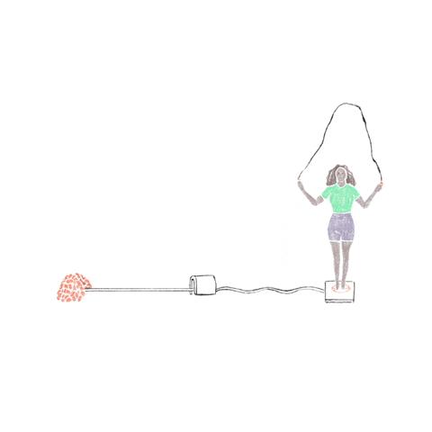 Jumping Rope Woman Vector Art GIF
