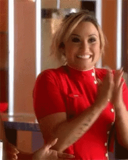 Jumping Up And Down Demi Lovato GIF