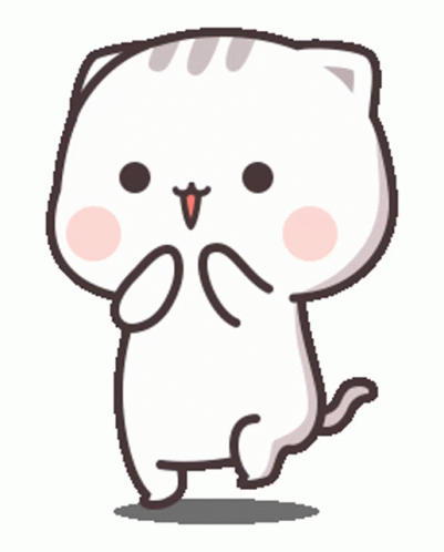 Jumping Up And Down White Cat GIF
