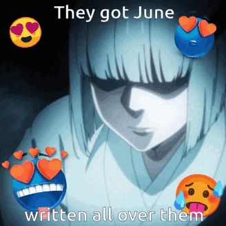 June Girl with Hearts in Eyes