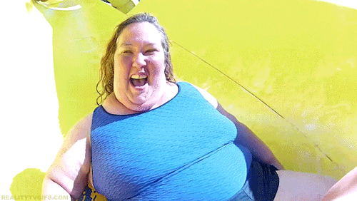 June Shannon Enjoying Waterslide GIF