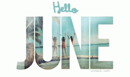 June Word With Beach Background GIF