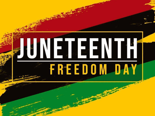 Juneteenth Freedom Day Poster Black Red Yellow Green Background