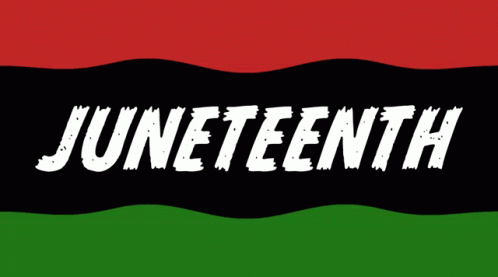 Juneteenth on Black and Red Background