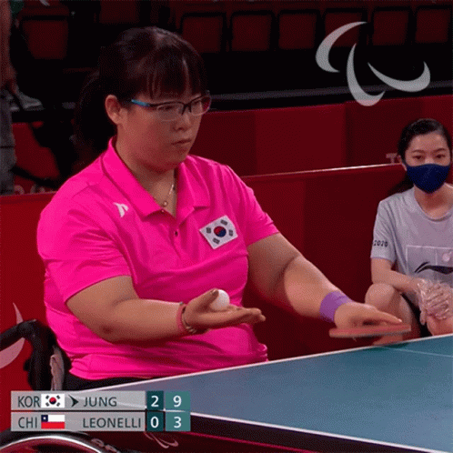 Jung Young-a Playing Table Tennis GIF