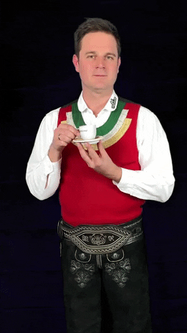 Jungen Zillertaler Drinks Small Cup Of Espresso GIF