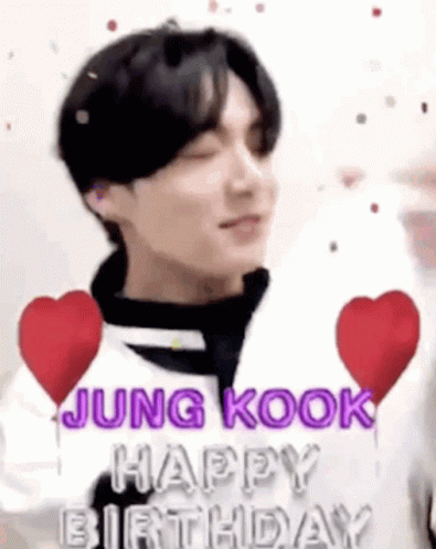 Jungkook Celebrating Birthday With Hearts and Balloons