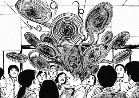 Junji Ito Abstract Spiral Plants GIF