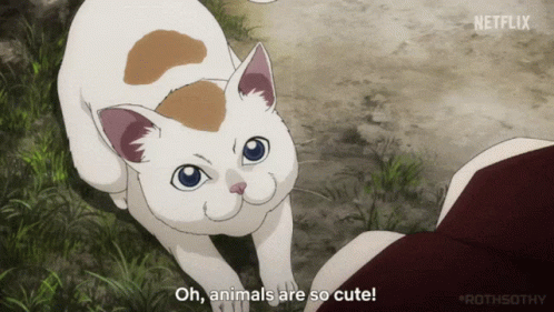 Junji Ito Cute Cat Head Pats GIF