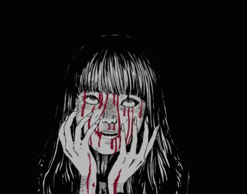 Junji Ito Hair Raising Bloody Tears GIF