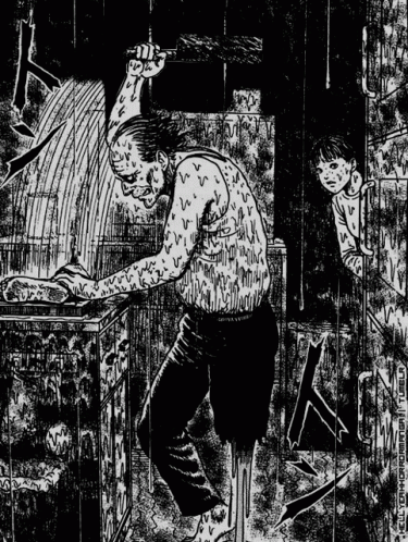 Junji Ito Horrific Art Chopping Limb GIF