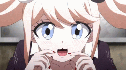Cute Junko Enoshima Whispering GIF