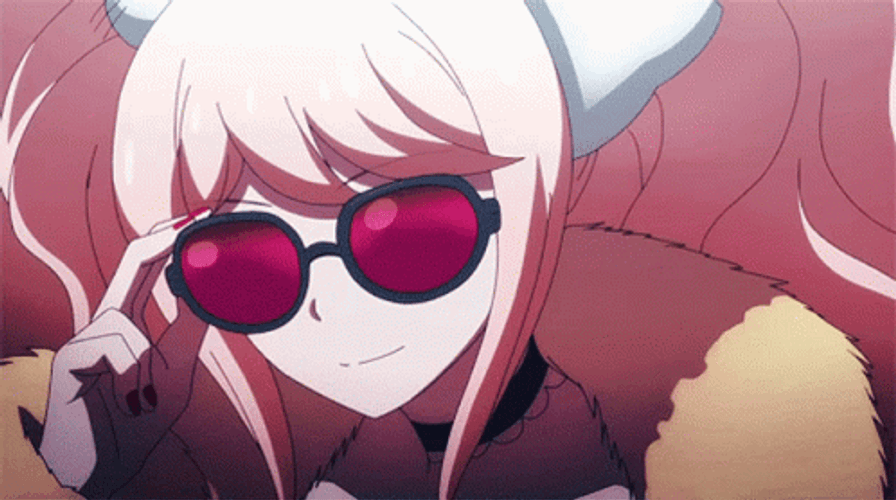 Junko Enoshima Removing Sunglasses GIF