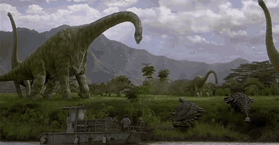Jurassic Park Boat Brachiosaurus GIF