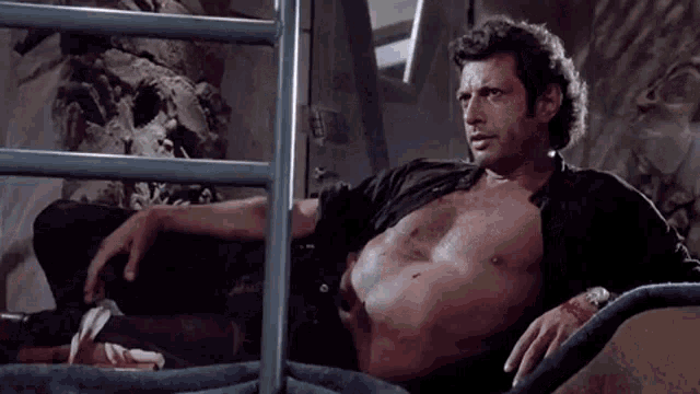 Jurassic Park Jeff Goldblum Shirtless GIF