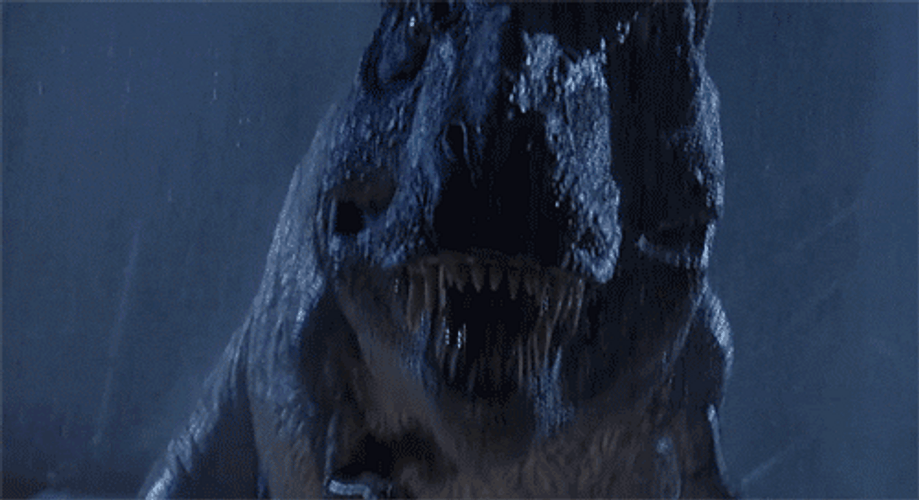 Jurassic Park Storm Roar T-rex GIF