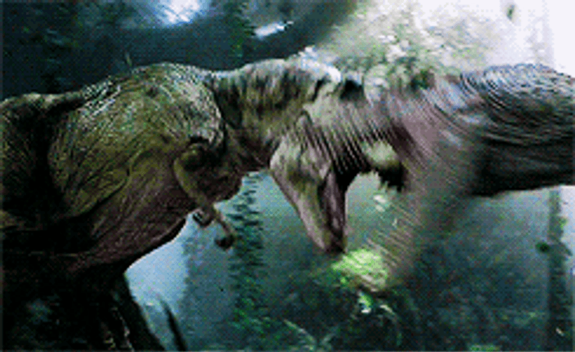 Jurassic Park T-rex Vs Spinosaurus GIF