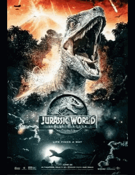Jurassic World Movie Poster With Dinosaur GIF