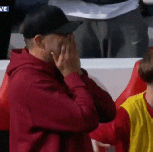 Jurgen Klopp Cover His Face GIF