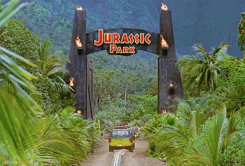 Jurrasic Park Entrance Gate GIF